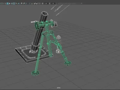 A Chinese 60-mm mortar that can be used in games 3D model