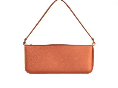 Orange Leather Baguette Bag 3D model