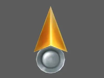 Pointer metal pin Low-poly 3D model