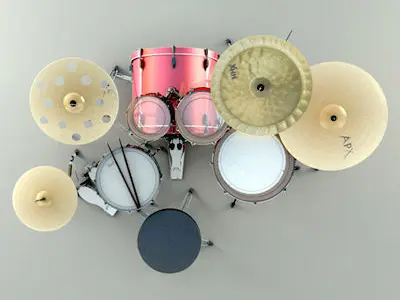 Drums 3D model 3D model