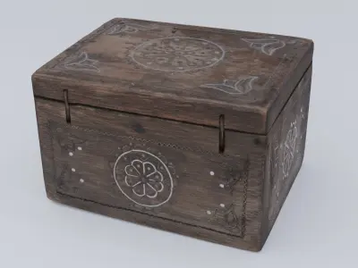 Wooden jewelry box Low-poly 3D model purchase