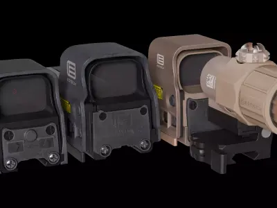 Optical Sight Pack Low-poly 3D model