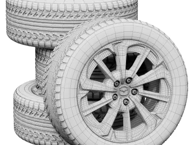 Mazda wheels 3D model by zifir3d