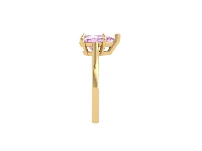 Pear Solitaire Ring 3D print model 3