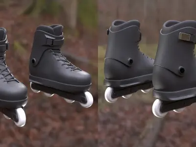 Man and Woman in Agressive Skates 152 3D model