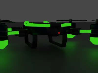 Neon Light Flying Drone Free 3D model