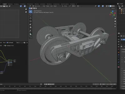 rail truck bogie or railroad wheel truck 3d model 3D model