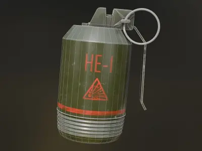 HE-1 Grenade Free low-poly 3D model