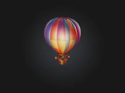 Cartoon Hot Air Balloon 3D model buy