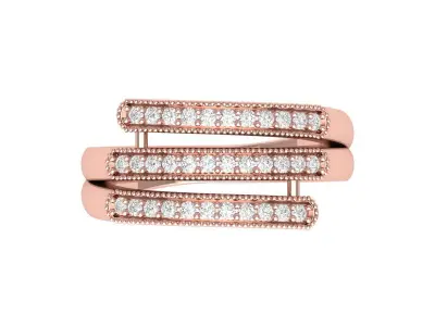 3 Rail Engagement Ring 3D print model