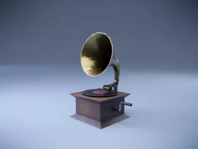 Gramophone Low-poly 3D model get