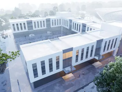 government building Low-poly 3D model