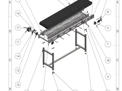 PVC Conveyor Belt Assembly 3D model