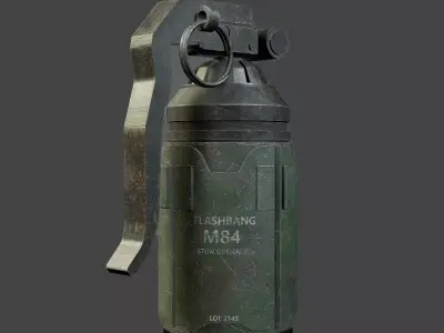 Military Smoke Grenade Game Ready Low Poly 3D Model Free low-poly 3D model