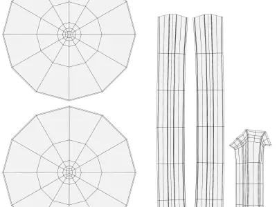 Stylized Round Shield Game Asset Low-poly 3D model