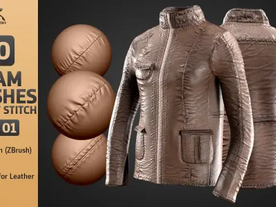 30 Seam Brushes Without Stitch Fabric and Cloth VOL 03 3D model