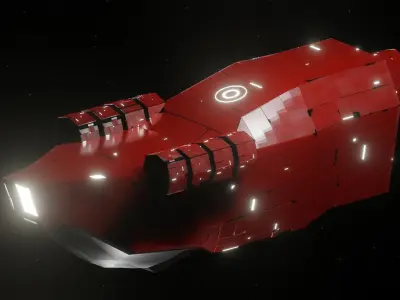 Interceptor I Spaceship Low-poly 3D model