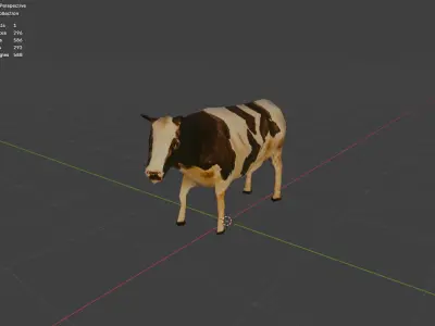Low Poly Cow 3D Model Low-poly 3D model