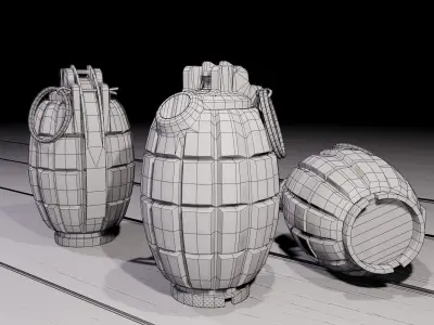 Mills bomb low-poly 3d Model Low-poly 3D model