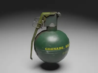 Lowpoly M67 grenade Free low-poly 3D model