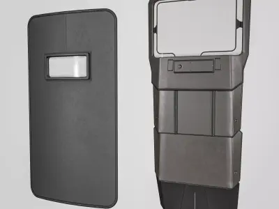 Tactical Arm Shield 2 Types Low-poly 3D model