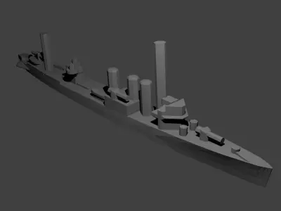 US Clemson Class Destroyer Warship 3D print model