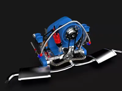 VW Boxer 2100 aspirated 3D model