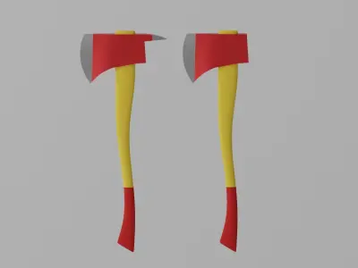 Cartoon Fire Axe 3D model