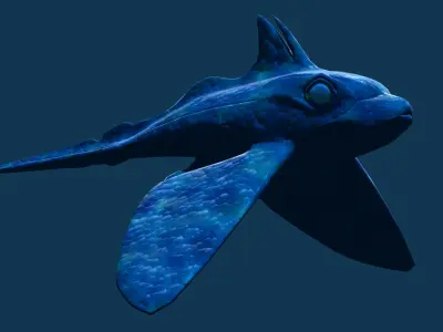 Ghost Shark 3D model Low-poly 3D model