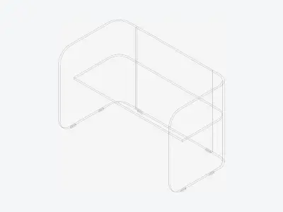 Booth - Simplicity - Type 1 - Large Low-poly 3D model