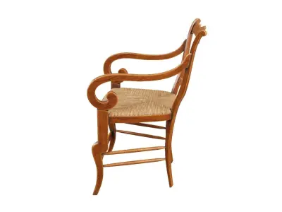 Antique Wood Armchair 3D model