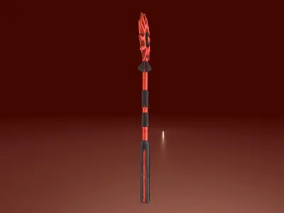 dark sun staff Low-poly 3D model