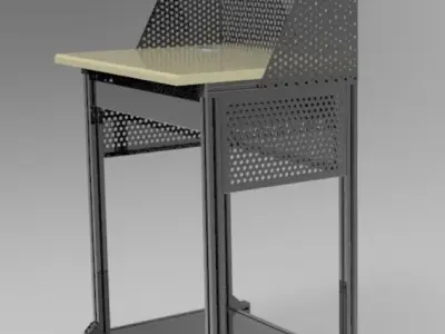 Aluminum computer desk 3D model