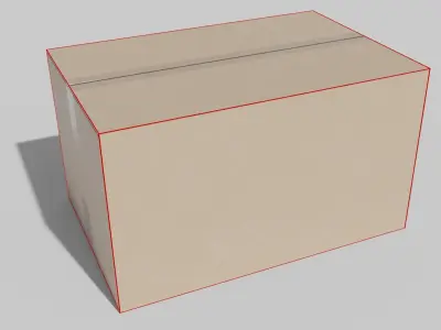 Cardboard Box Low-poly 3D model get