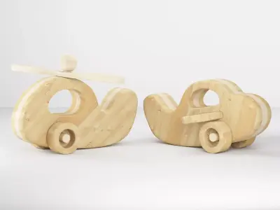Hallie and Irie Wood Toys 3D model