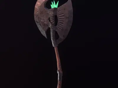 Stylize-Axe axe with light Low-poly 3D model