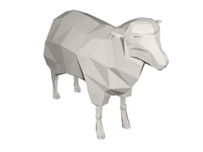 sheep polygonal Low-poly 3D model
