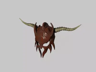 low poly barbarian helmet Low-poly 3D model