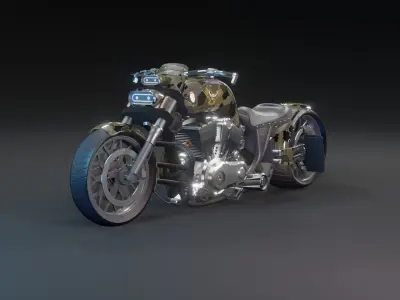 super bike road king Low-poly 3D model