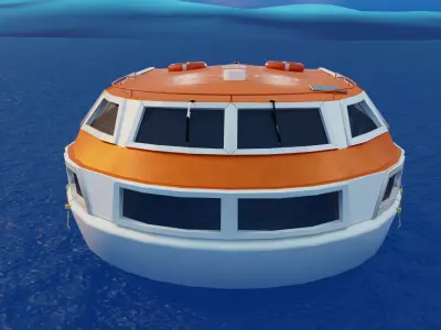 Tender Lifeboat   Low-Poly 3D Model Low-poly 3D model