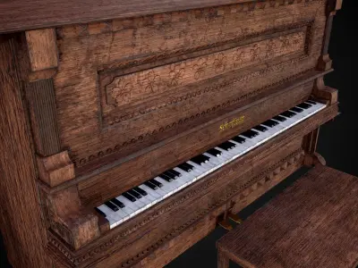 Game Ready Piano  Low-poly 3D model