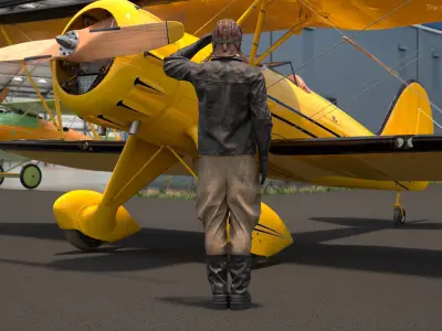 The Vintage Pilot Salutes 3D model