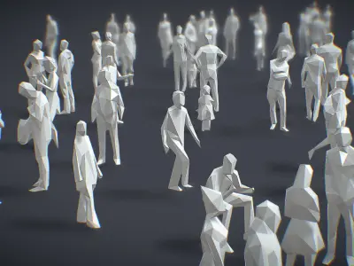 Lowpoly People Collection Low-poly 3D model