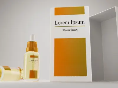 Ready Texture Cosmetic Oil Serum Dropper Bottle Box 3D Low Poly Low-poly 3D model