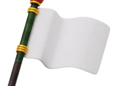 3D Army White Flag Low-poly 3D model