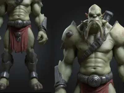 Ogre Warrior Fantasy Sci Fi Creature Soldier Low-poly 3D model