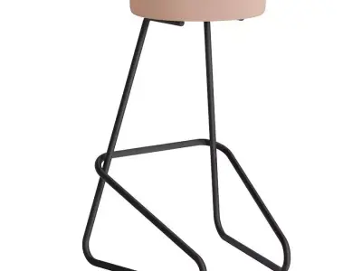 Big Fabric Seated Bar Stool Tecta 3D model