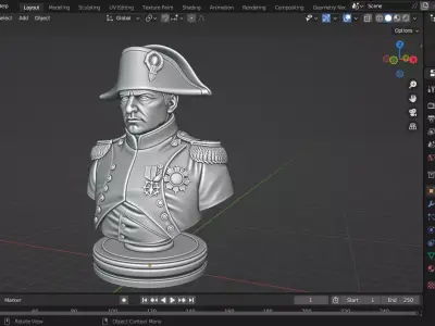 French Emperor Napoleon Bonaparte Chess Piece 3D print model