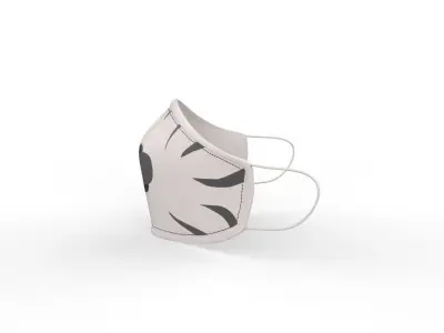 Cartoon Zebra face mask animal Low-poly 3D model
