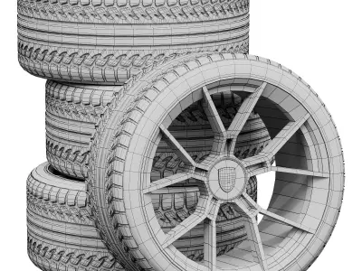 Porsche wheels 3D model
